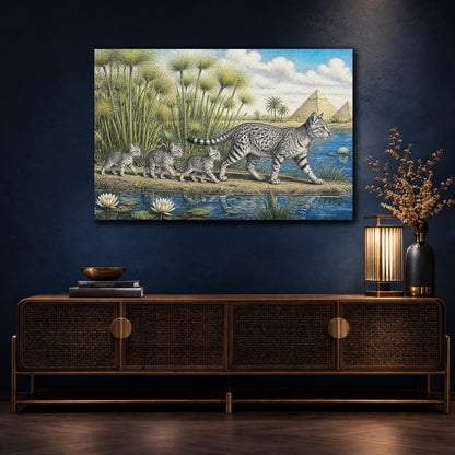 Mockup 4. Egyptian Mau Pets Parade shown as canvas print
