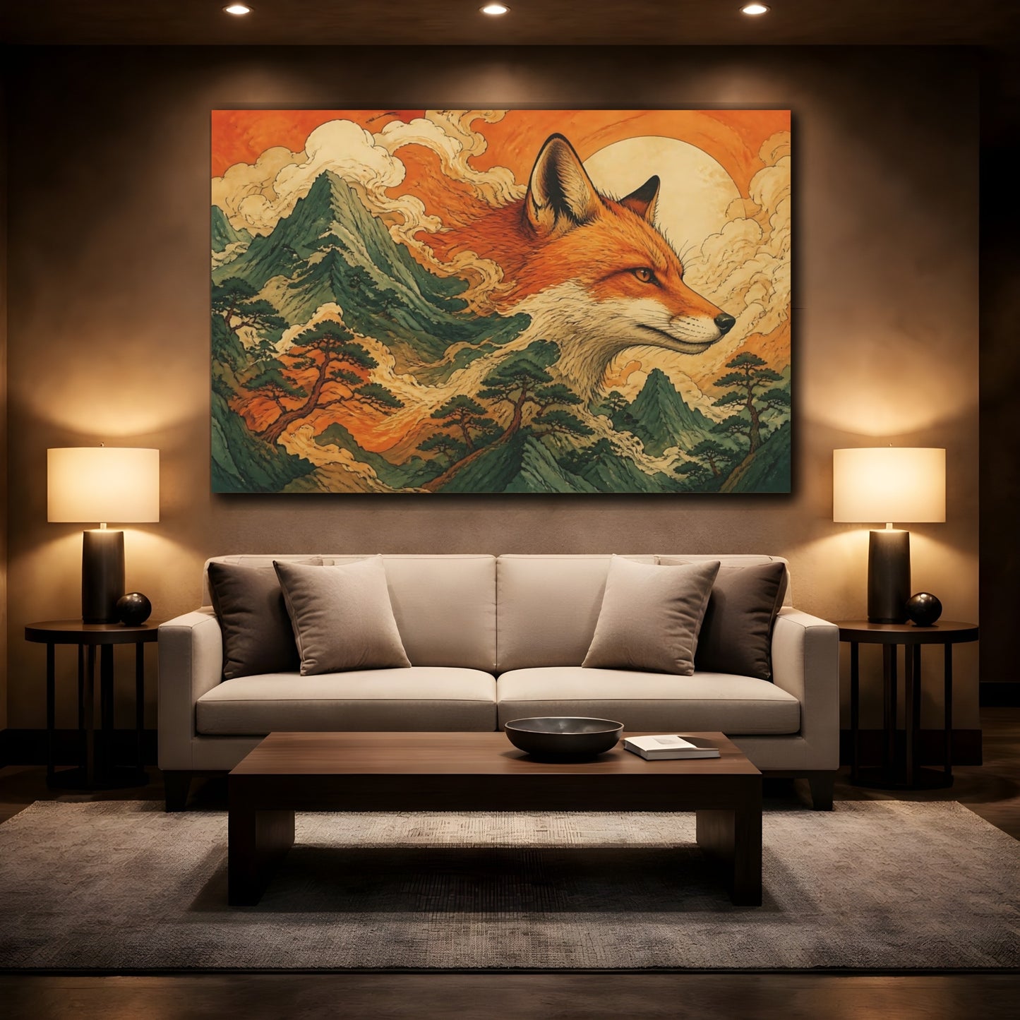 Mockup 2. Ember Fox Ridge shown as canvas print