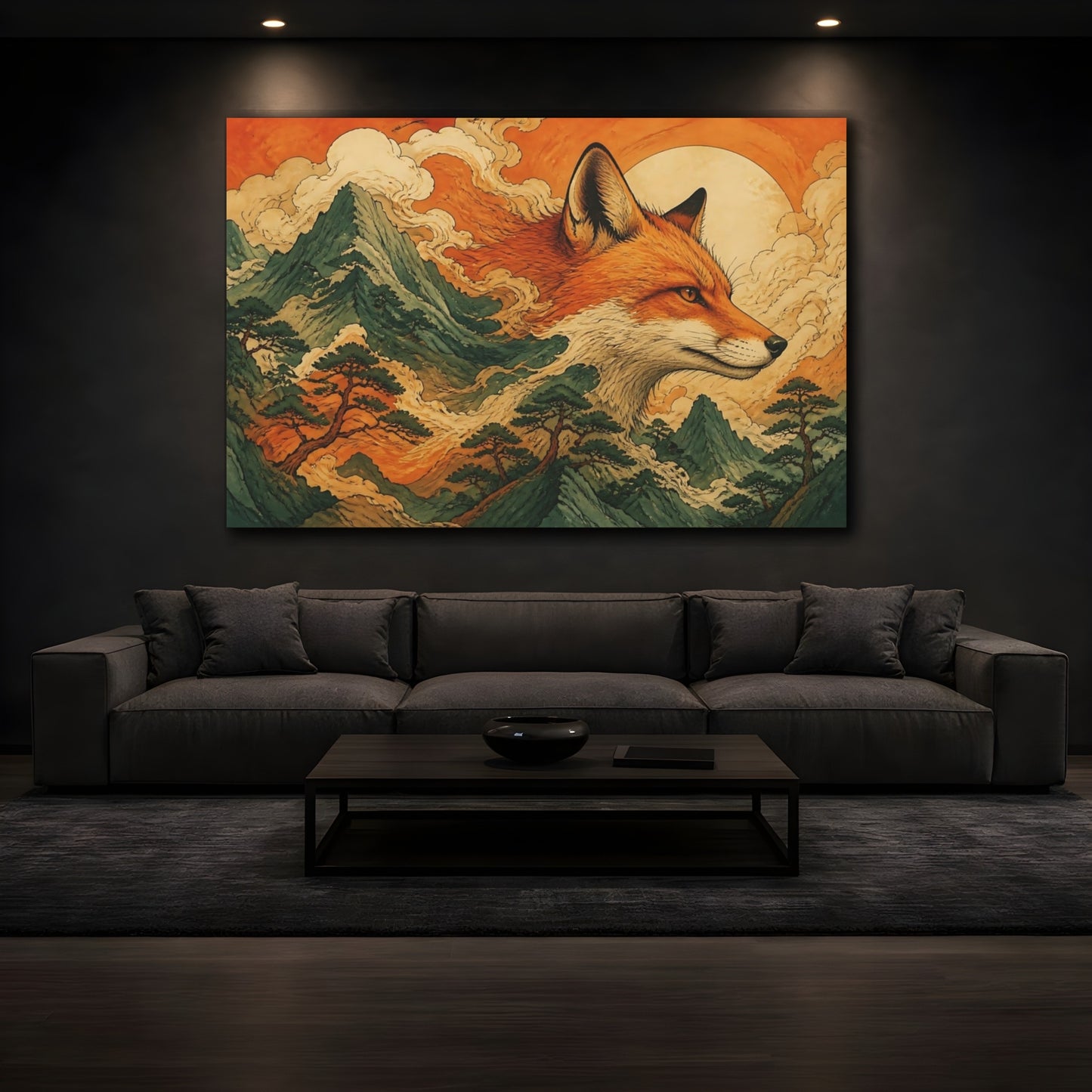 Mockup 3. Ember Fox Ridge shown as canvas print