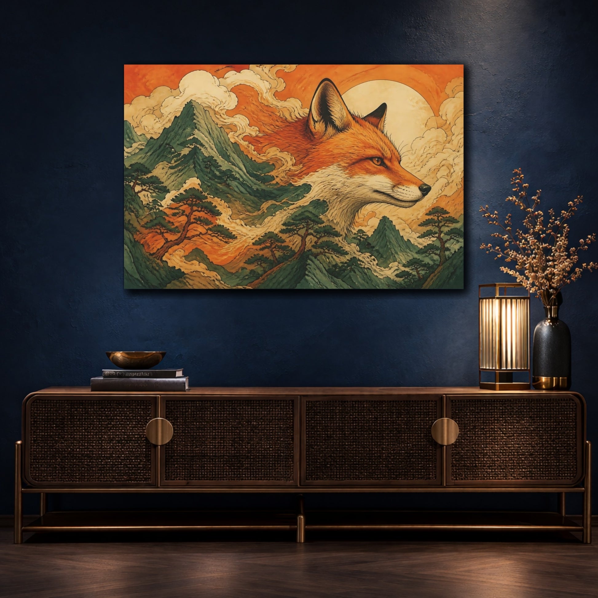 Mockup 4. Ember Fox Ridge shown as canvas print