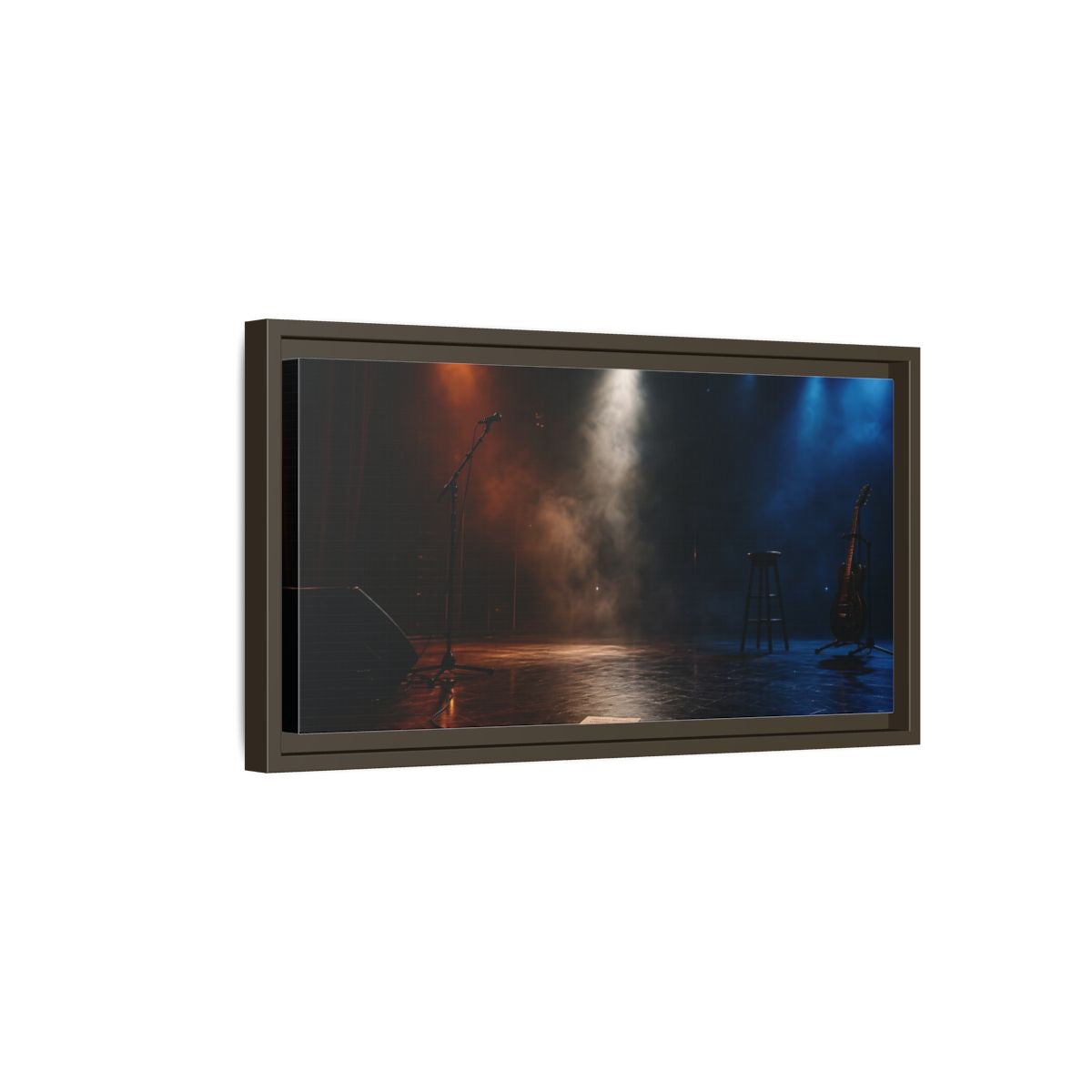 Side Mockup 7. Empty Concert Stage shown as framed canvas print
