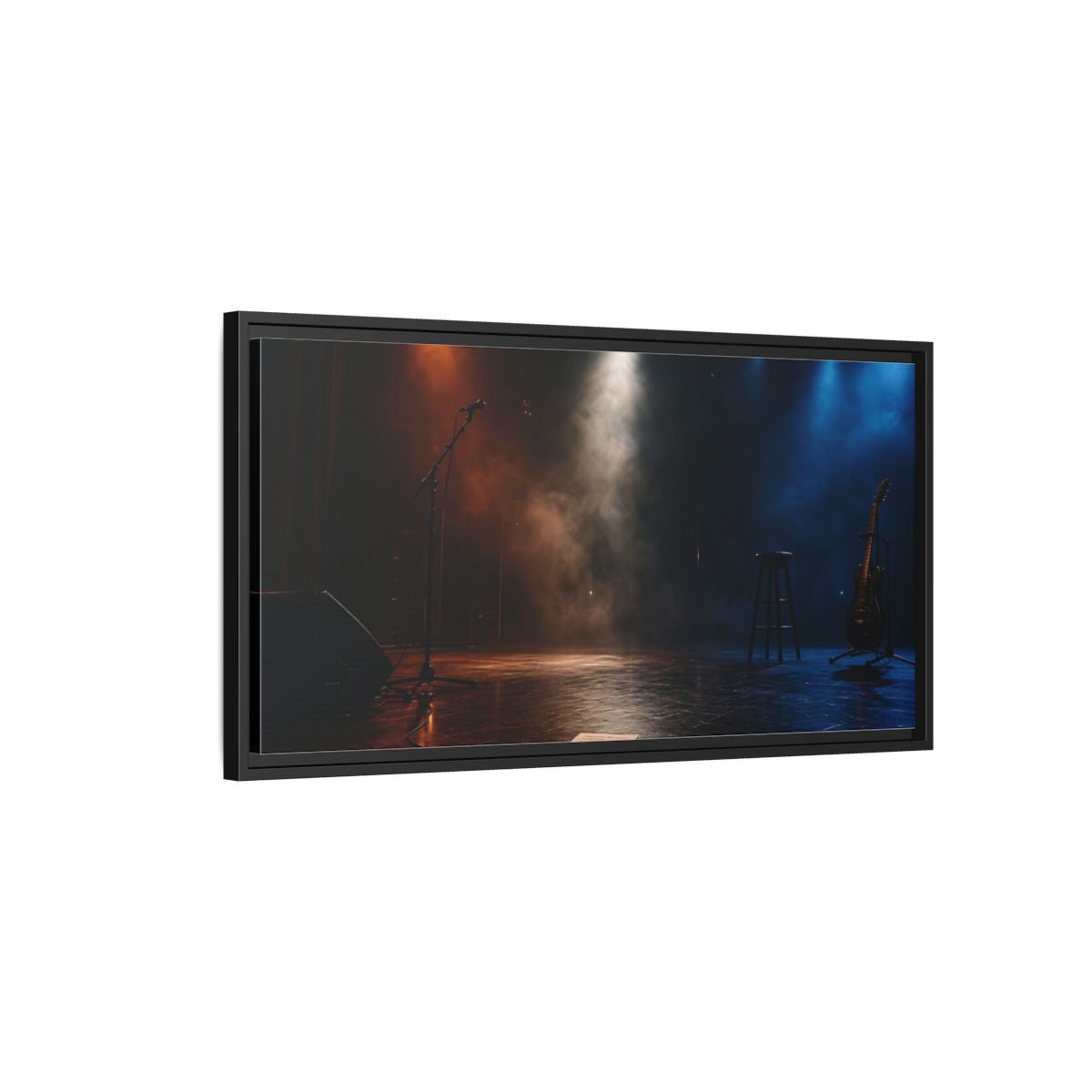 Side Mockup 2. Empty Concert Stage shown as framed canvas print