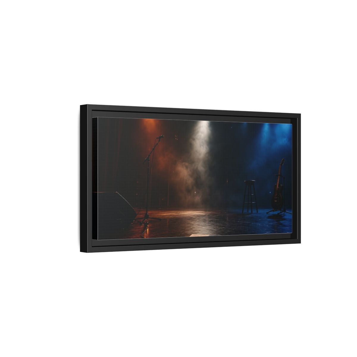 Side Mockup 8. Empty Concert Stage shown as framed canvas print