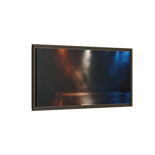 Main Mockup. Empty Concert Stage shown as framed canvas print