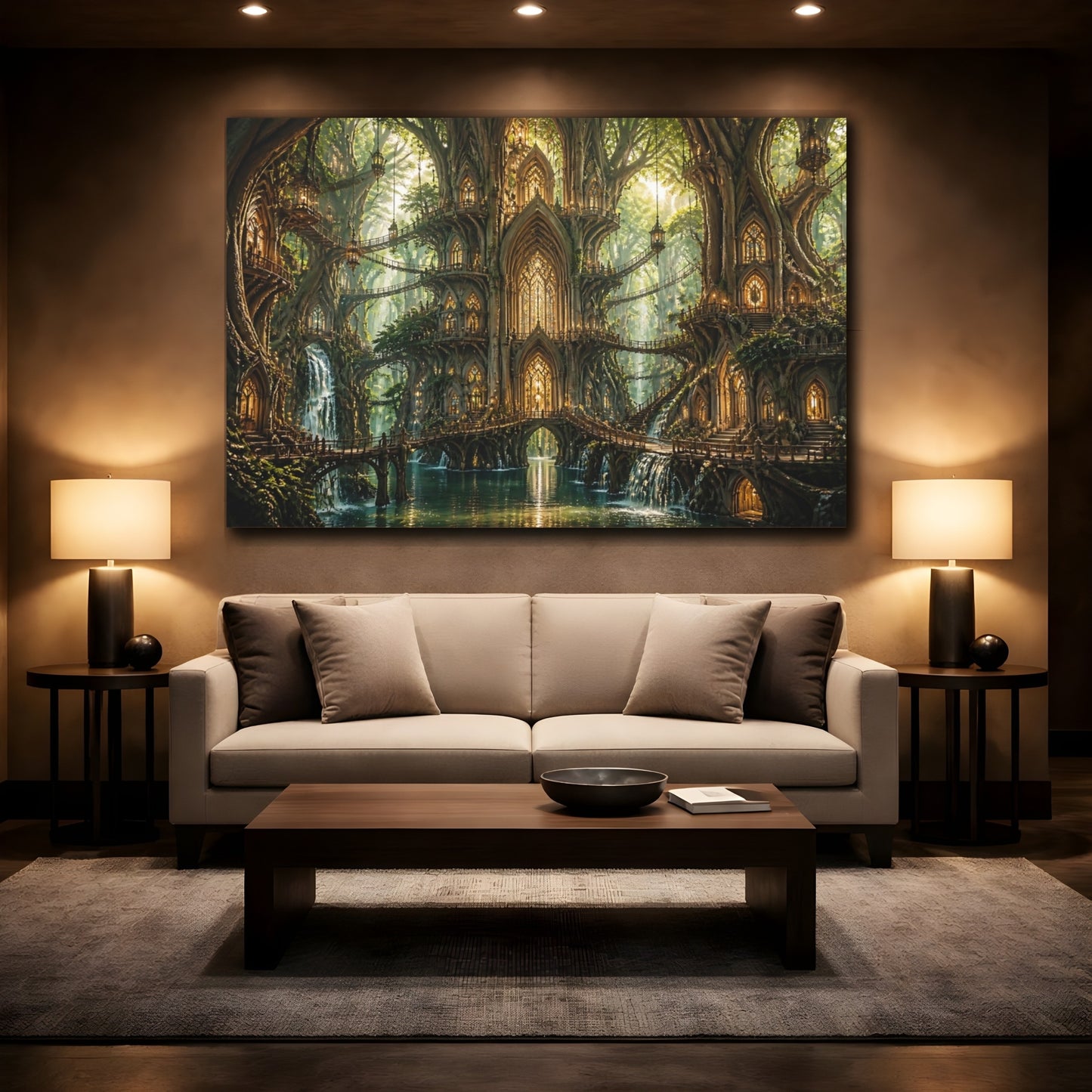 Mockup 2. Enchanted Tree Cathedral shown as canvas print