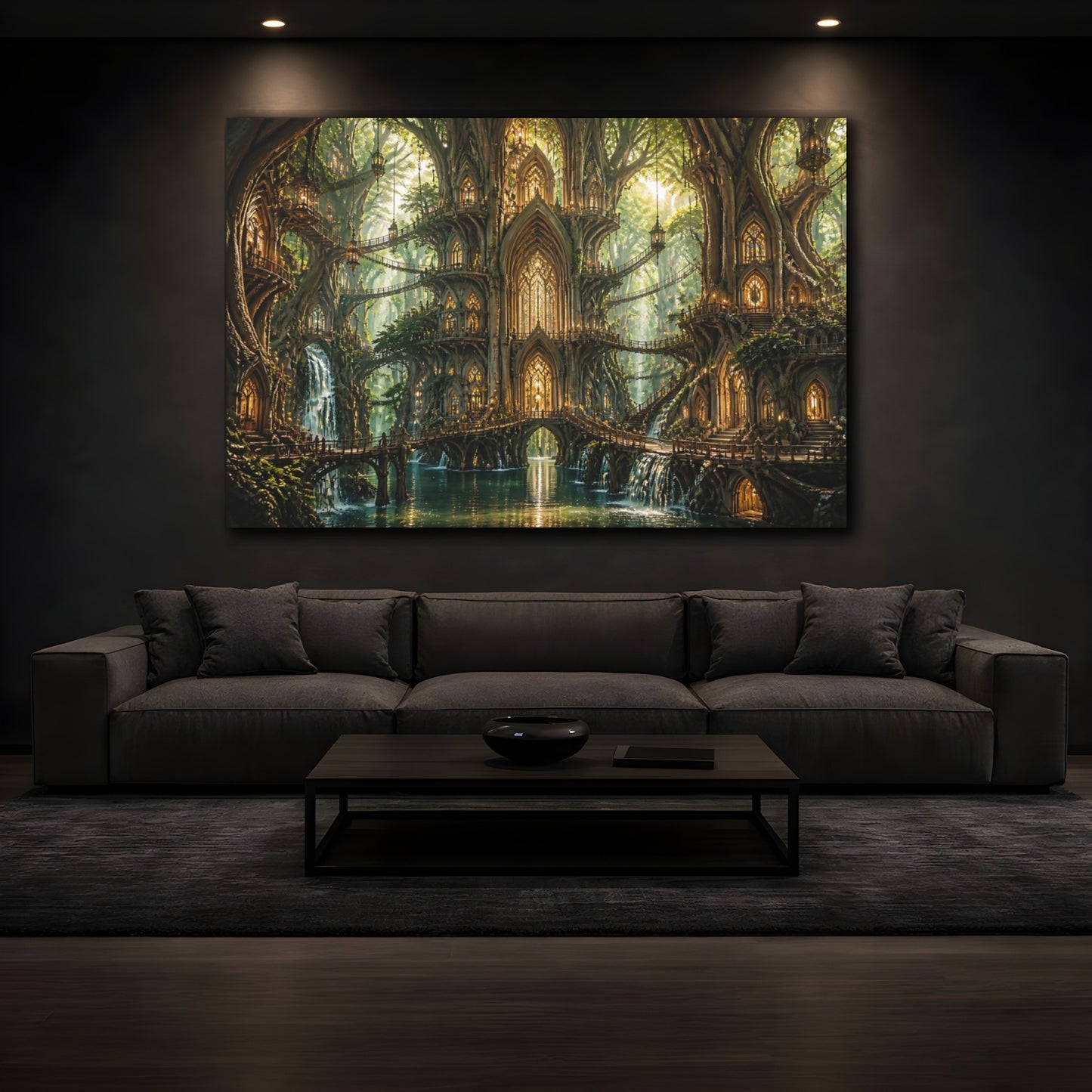 Mockup 3. Enchanted Tree Cathedral shown as canvas print