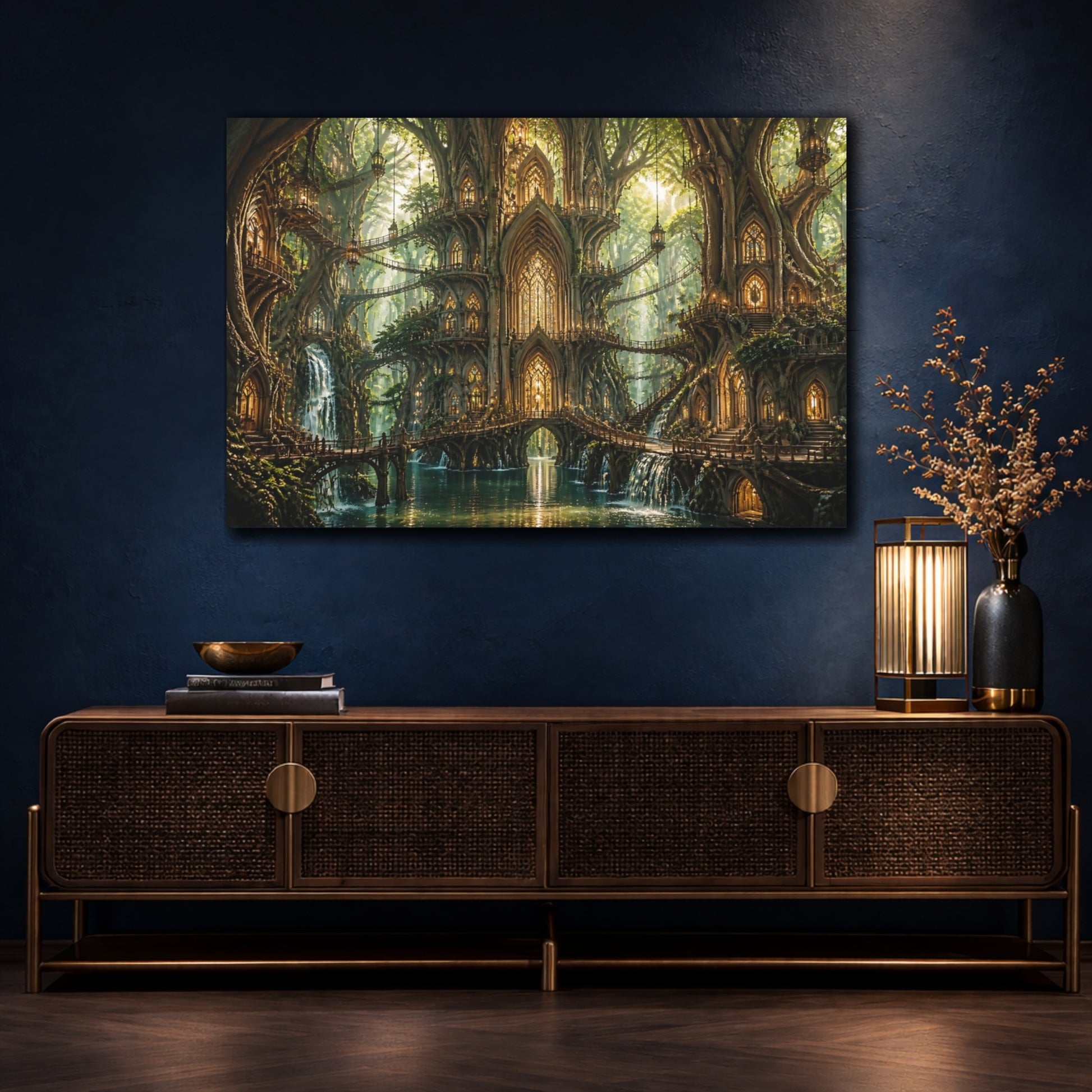 Mockup 4. Enchanted Tree Cathedral shown as canvas print