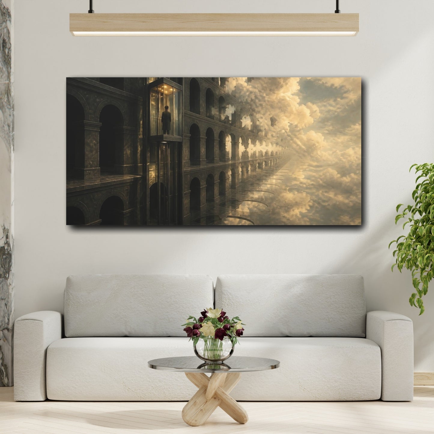 Mockup 2. Endless Glass Elevator shown as canvas print