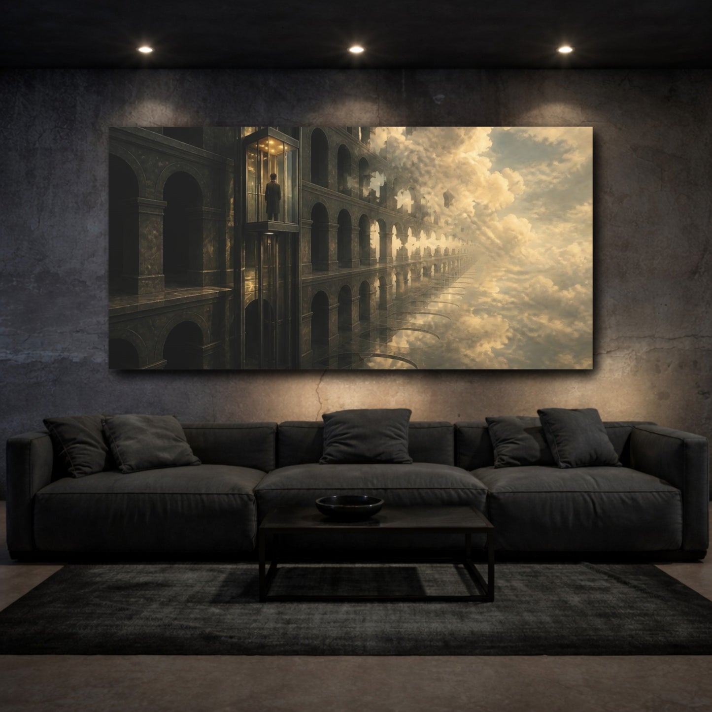 Mockup 3. Endless Glass Elevator shown as canvas print