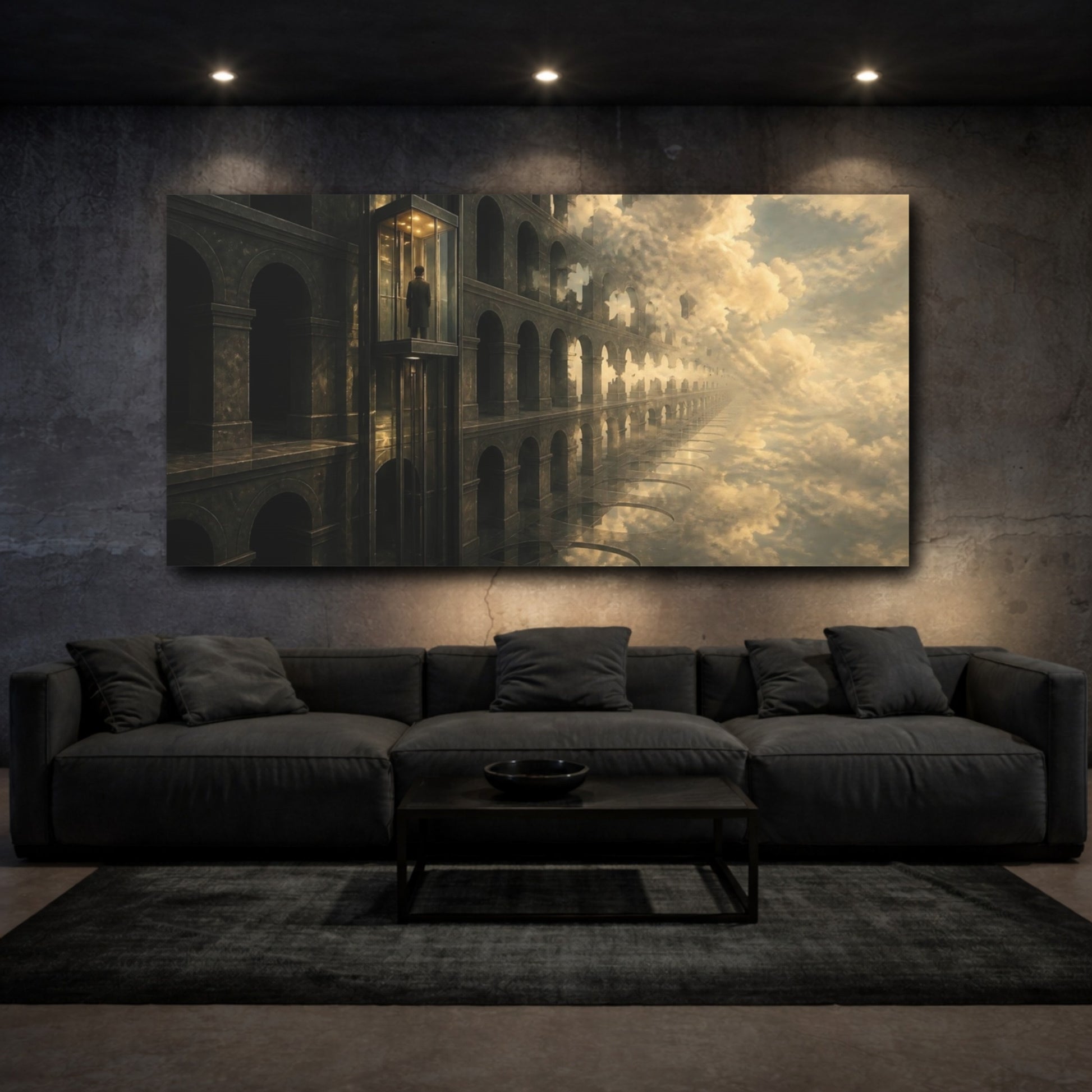 Mockup 3. Endless Glass Elevator shown as canvas print