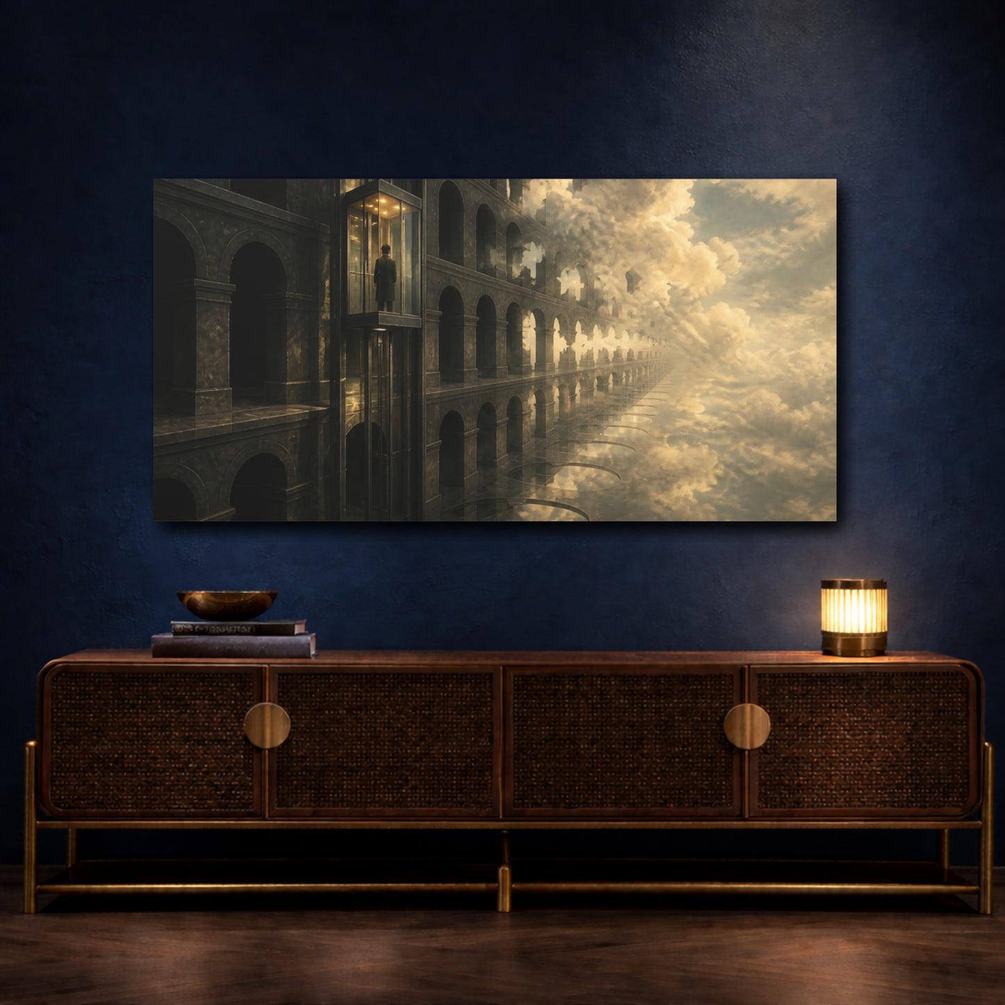 Mockup 4. Endless Glass Elevator shown as canvas print