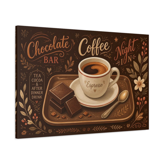 Main Mockup. Espresso & Chocolate Tray shown as canvas print