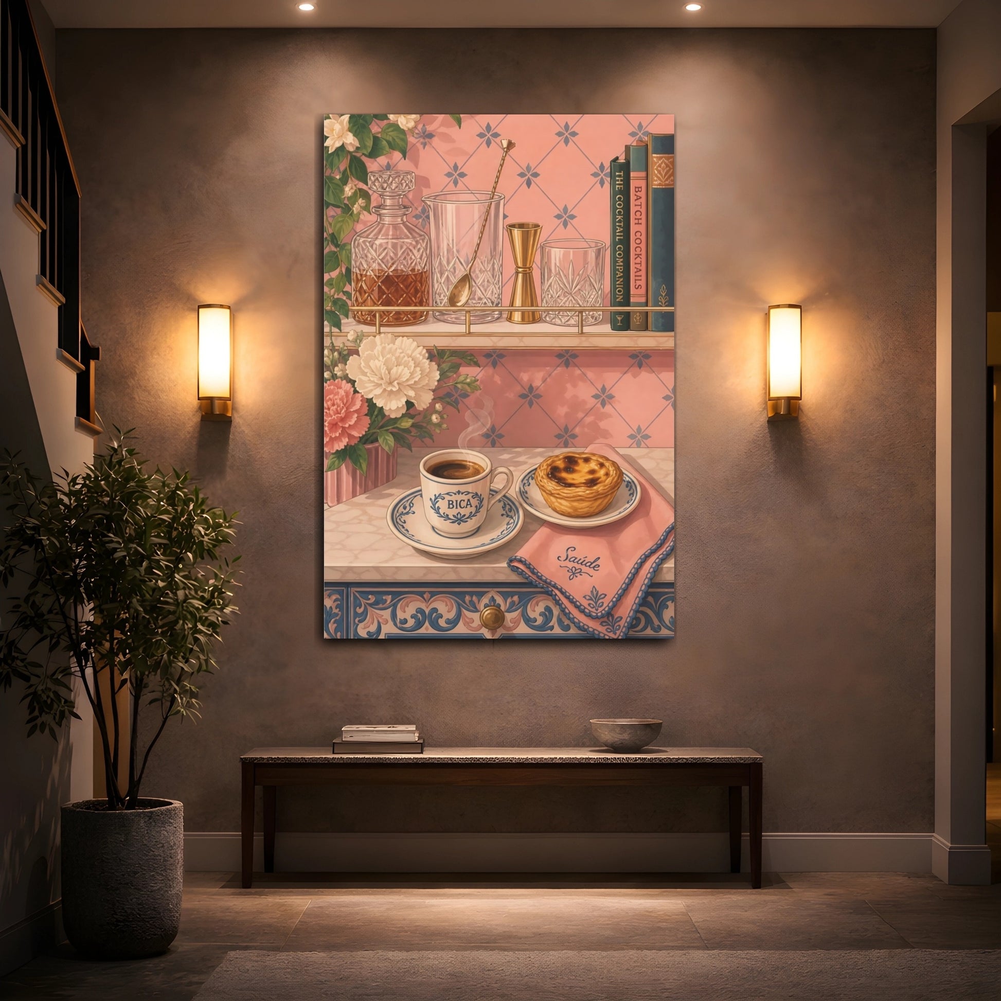 Mockup 2. Espresso & Custard Tart shown as canvas print