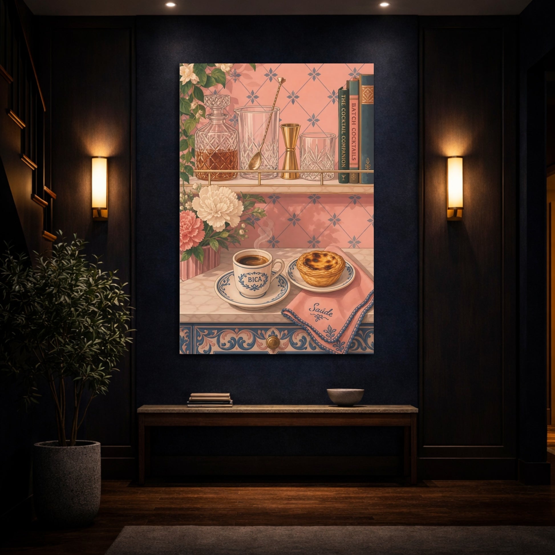 Mockup 4. Espresso & Custard Tart shown as canvas print