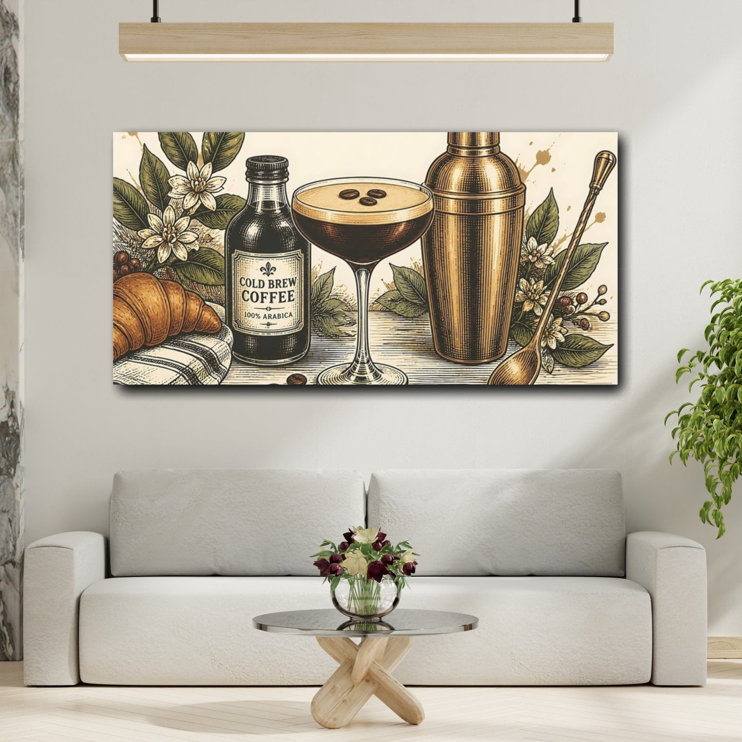 Mockup 2. Espresso Martini & Cold Brew shown as canvas print