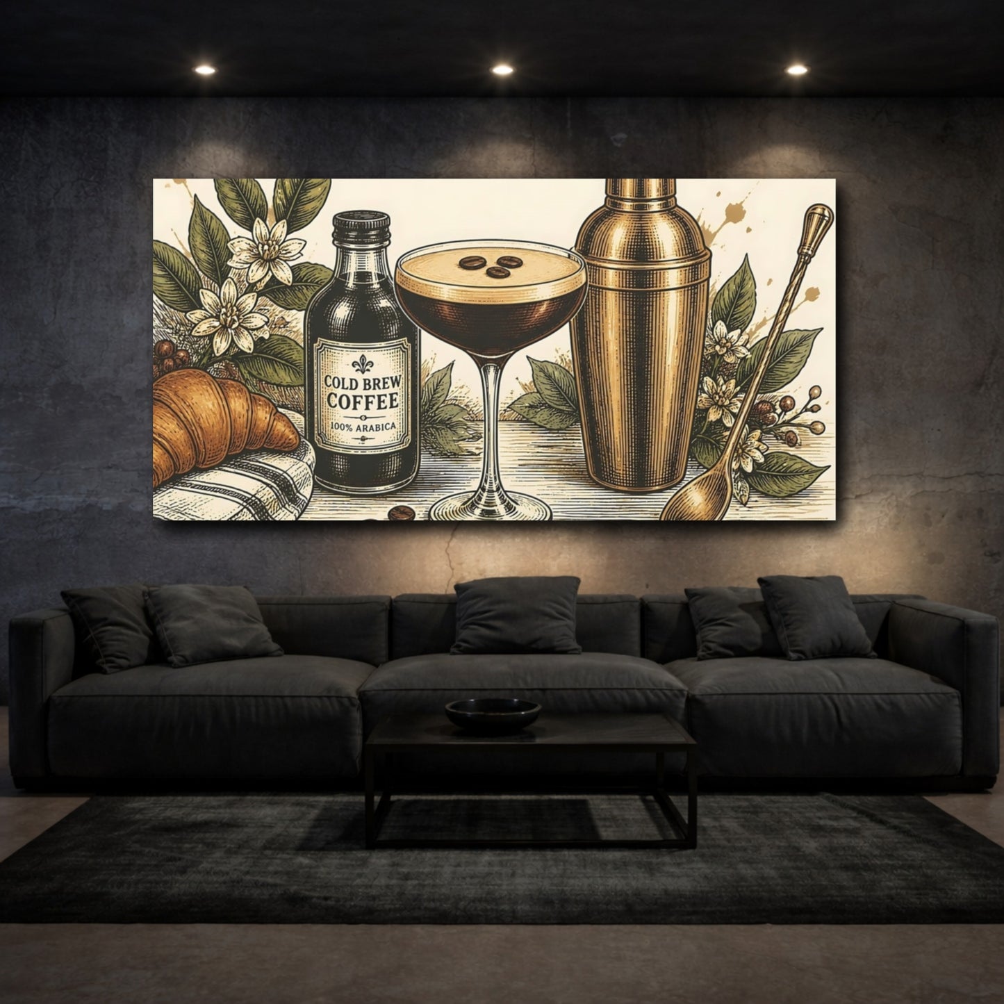 Mockup 3. Espresso Martini & Cold Brew shown as canvas print