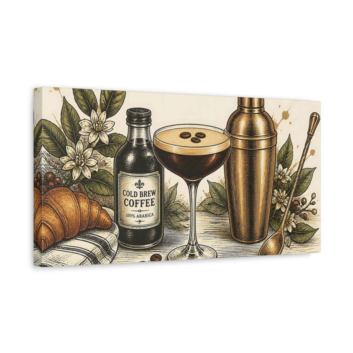Side Mockup 3. Espresso Martini & Cold Brew shown as canvas print