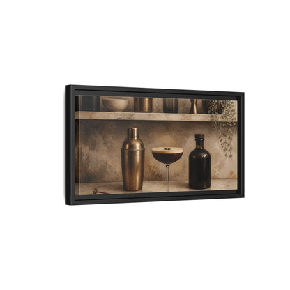 Side Mockup 8. Espresso Martini Still Life shown as framed canvas print
