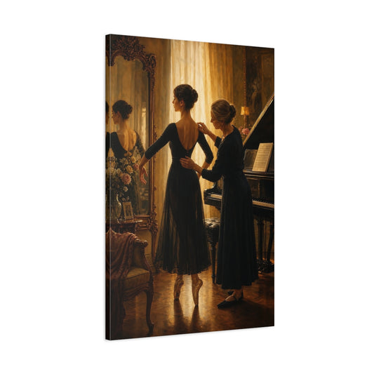 Main Mockup. Evening Ballet Lesson shown as canvas print