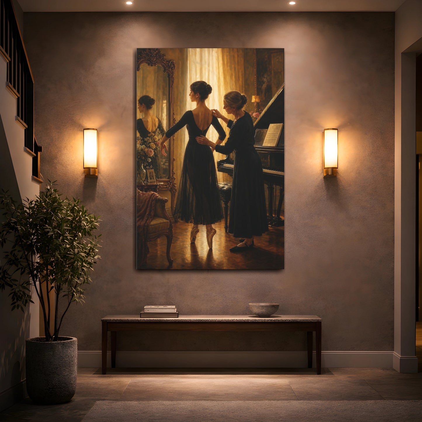 Mockup 2. Evening Ballet Lesson shown as canvas print