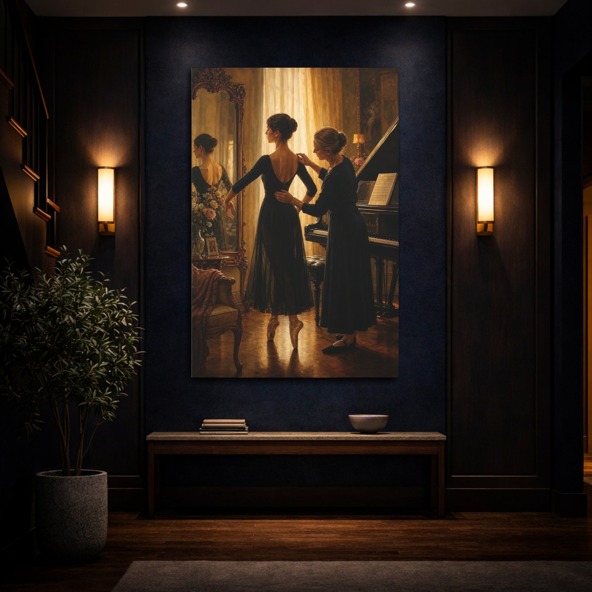 Mockup 4. Evening Ballet Lesson shown as canvas print