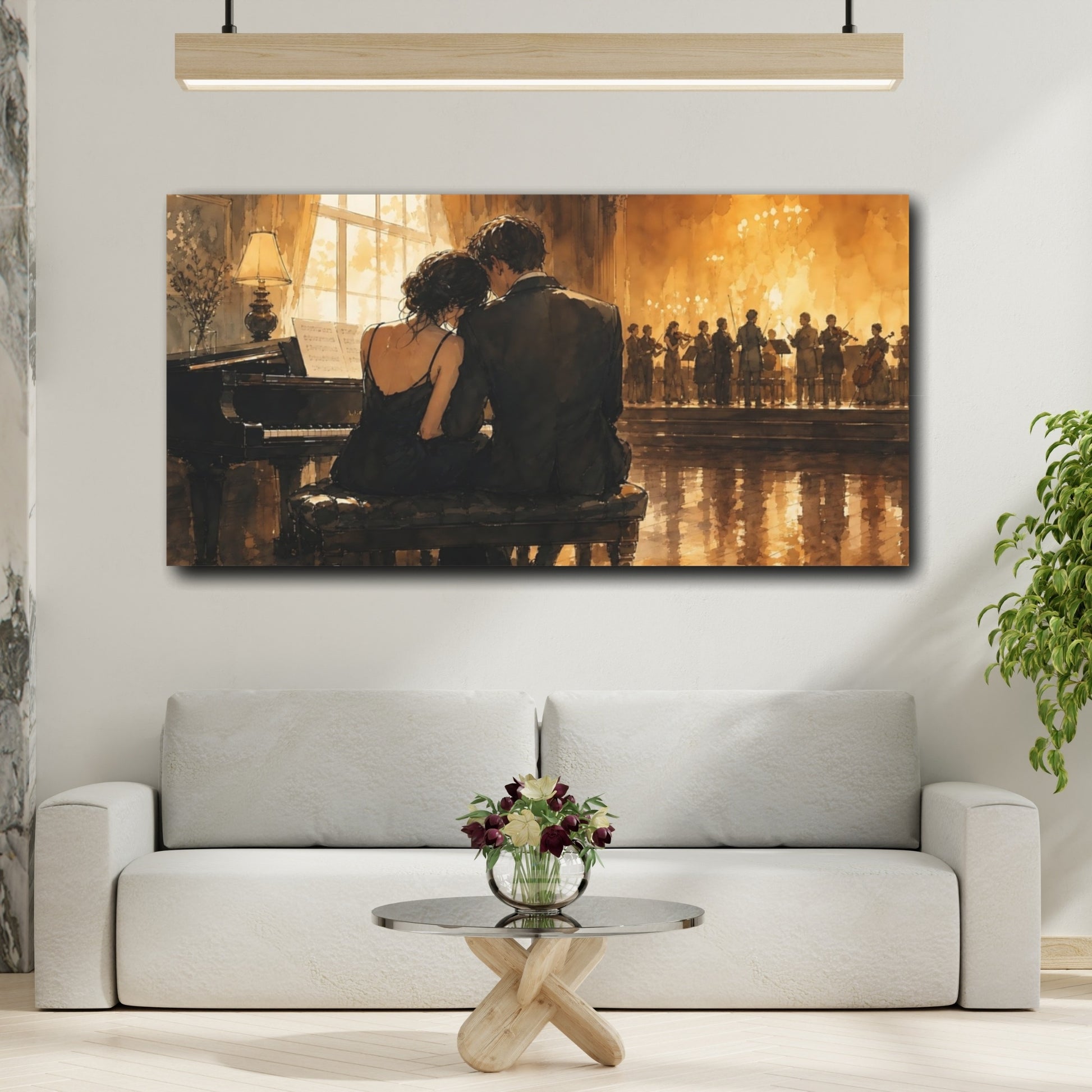 Mockup 2. Evening Piano Duet shown as canvas print