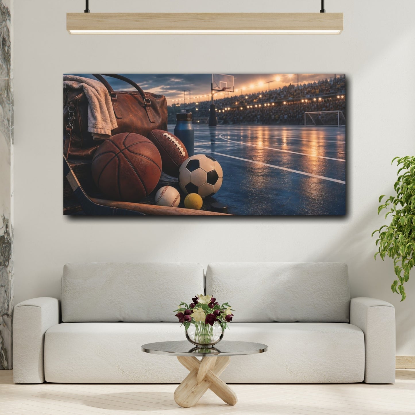 Mockup 2. Evening Stadium Sports Gear shown as canvas print