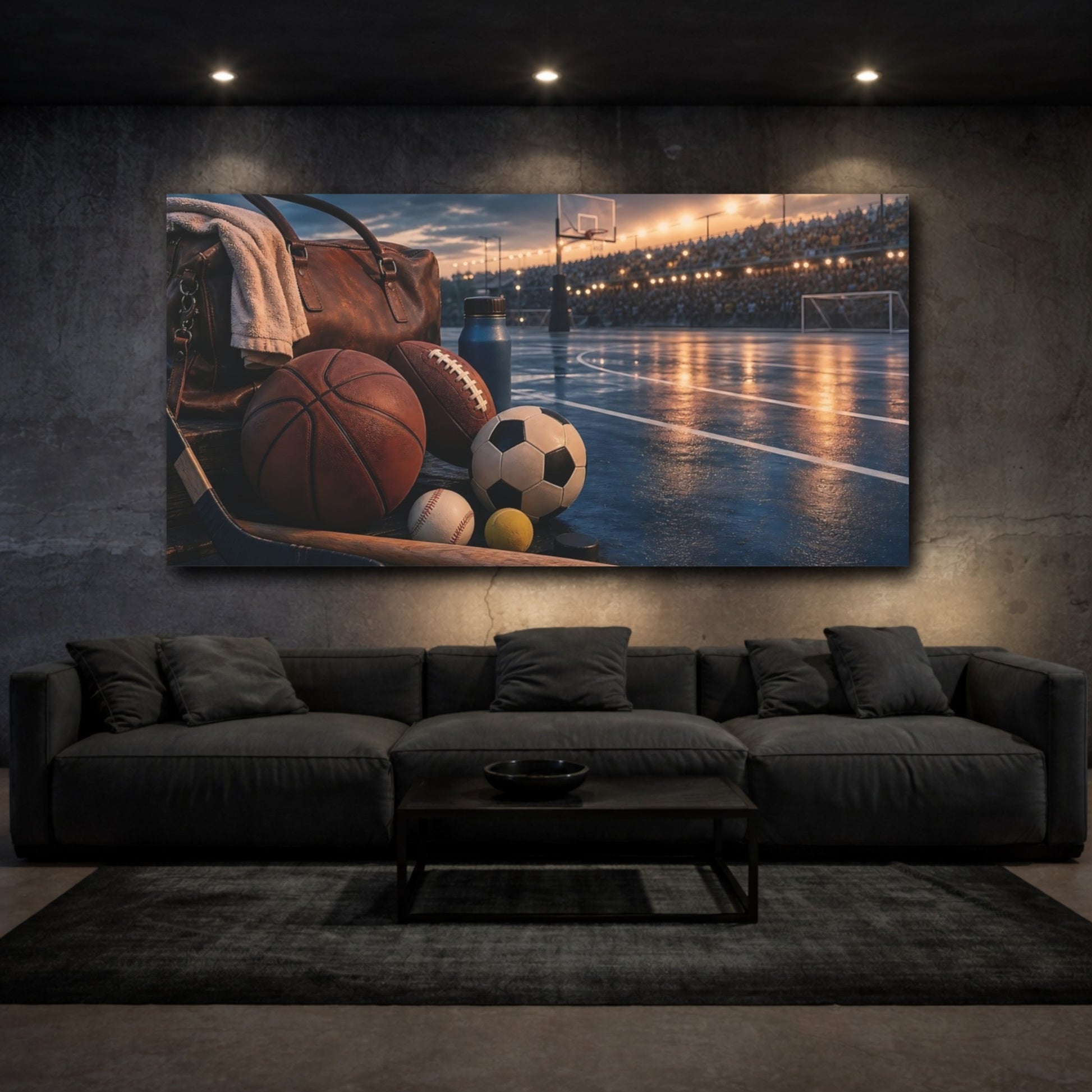 Mockup 3. Evening Stadium Sports Gear shown as canvas print