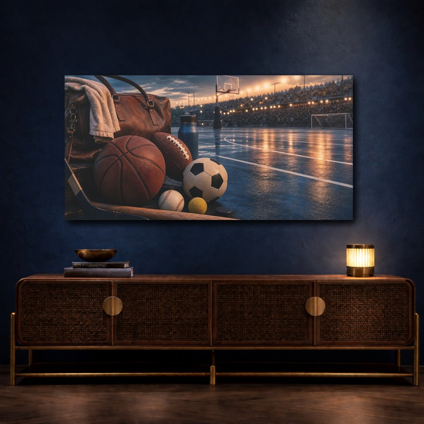 Mockup 4. Evening Stadium Sports Gear shown as canvas print