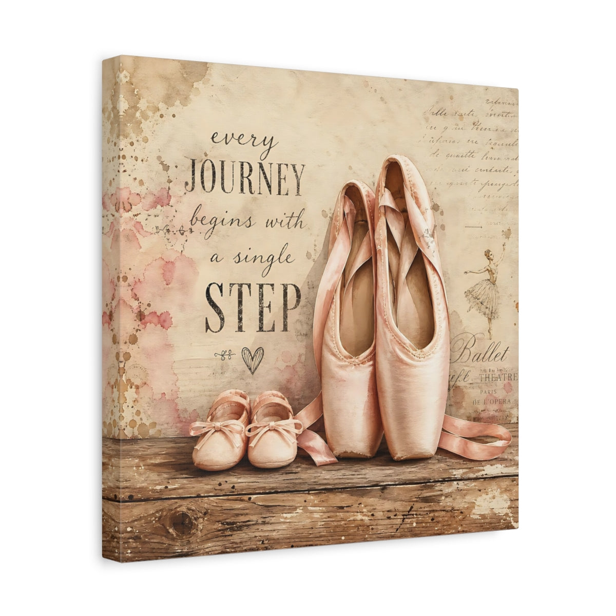Side Mockup 7. Every Journey Ballet Shoes shown as canvas print