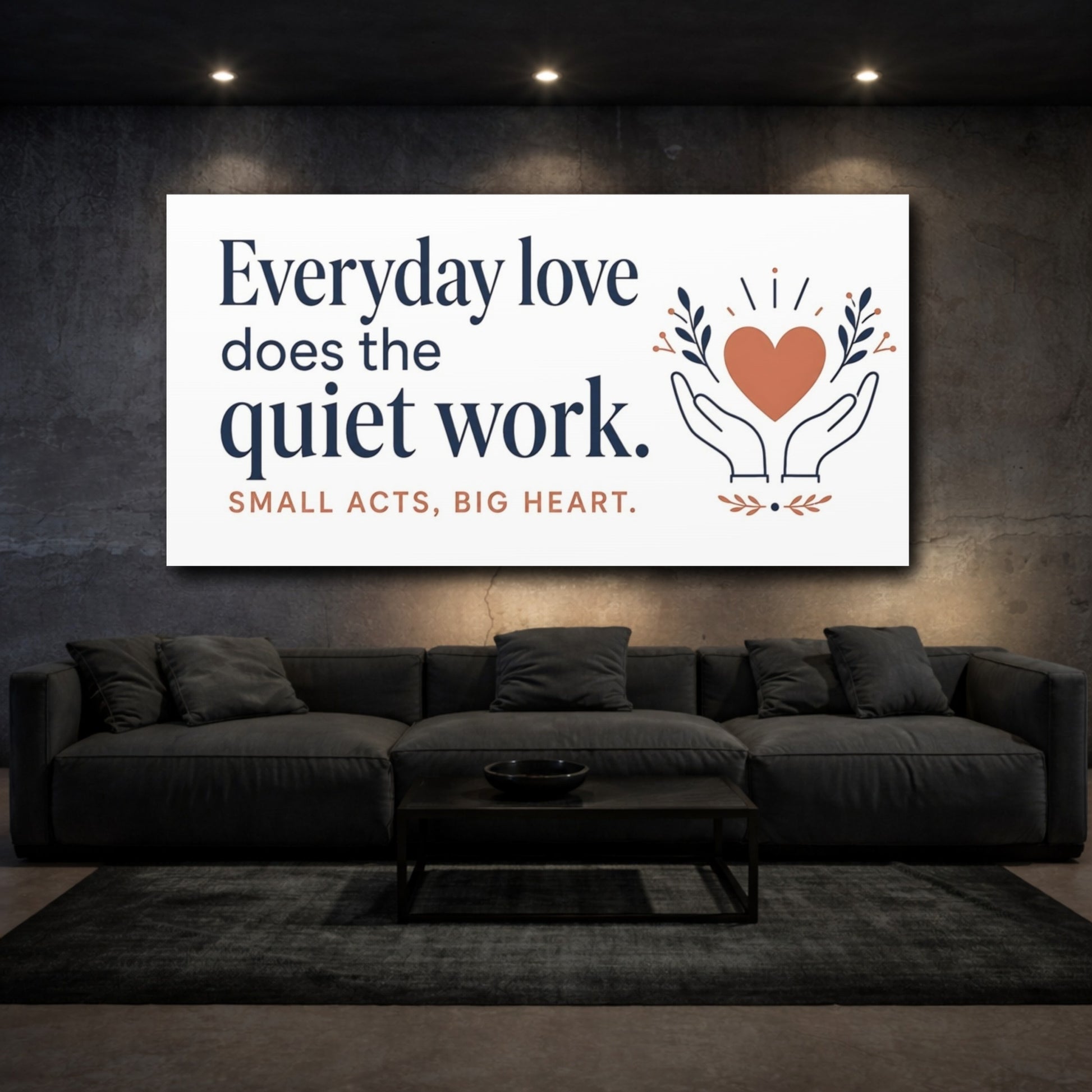 Mockup 3. Everyday Love Quote shown as canvas print