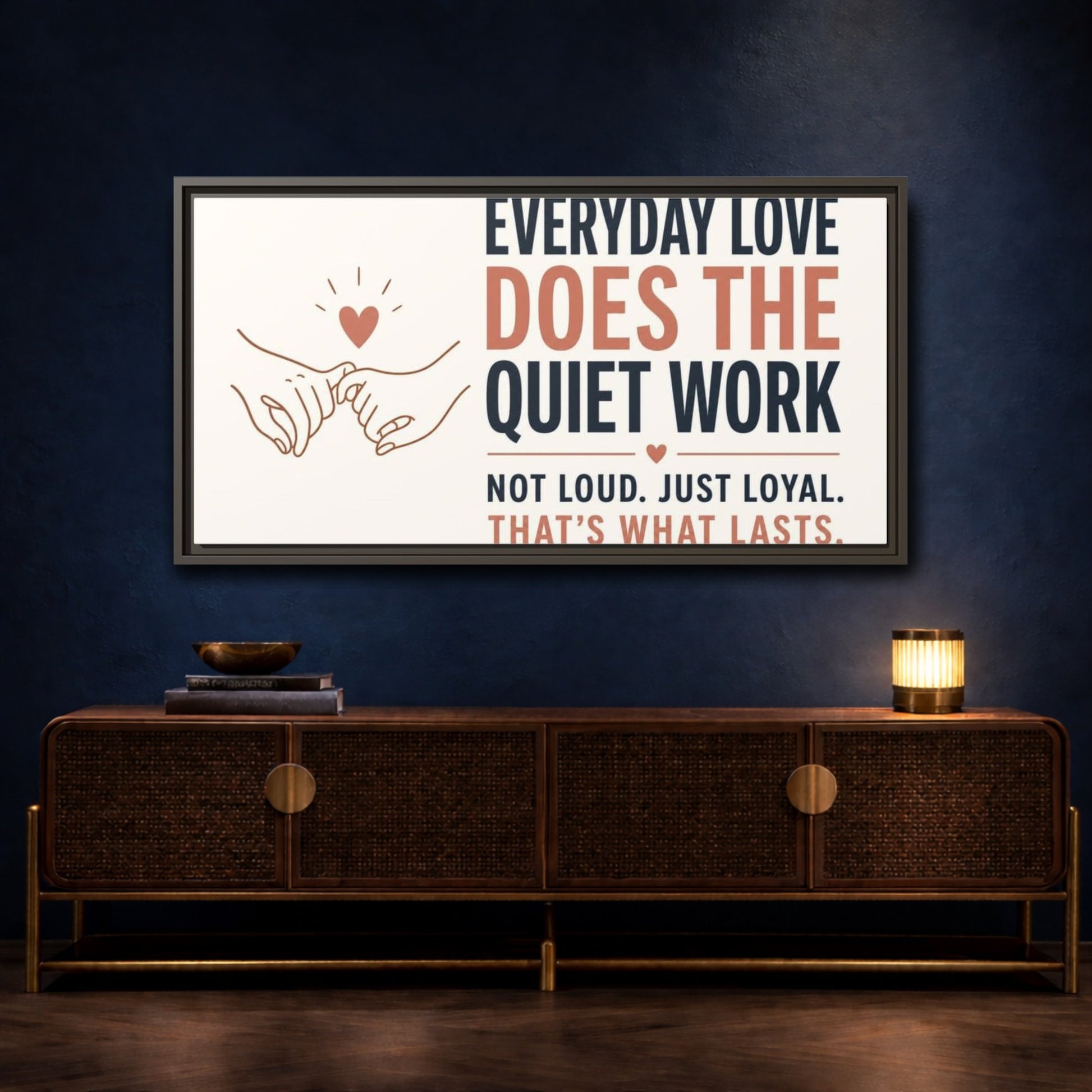 Mockup 4. Everyday Love Quote shown as framed canvas print