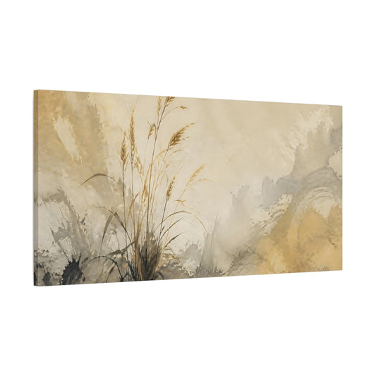 Main Mockup. Faded Wheat On Plaster shown as canvas print