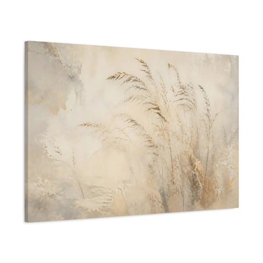 Main Mockup. Faded Wheat Stems shown as canvas print