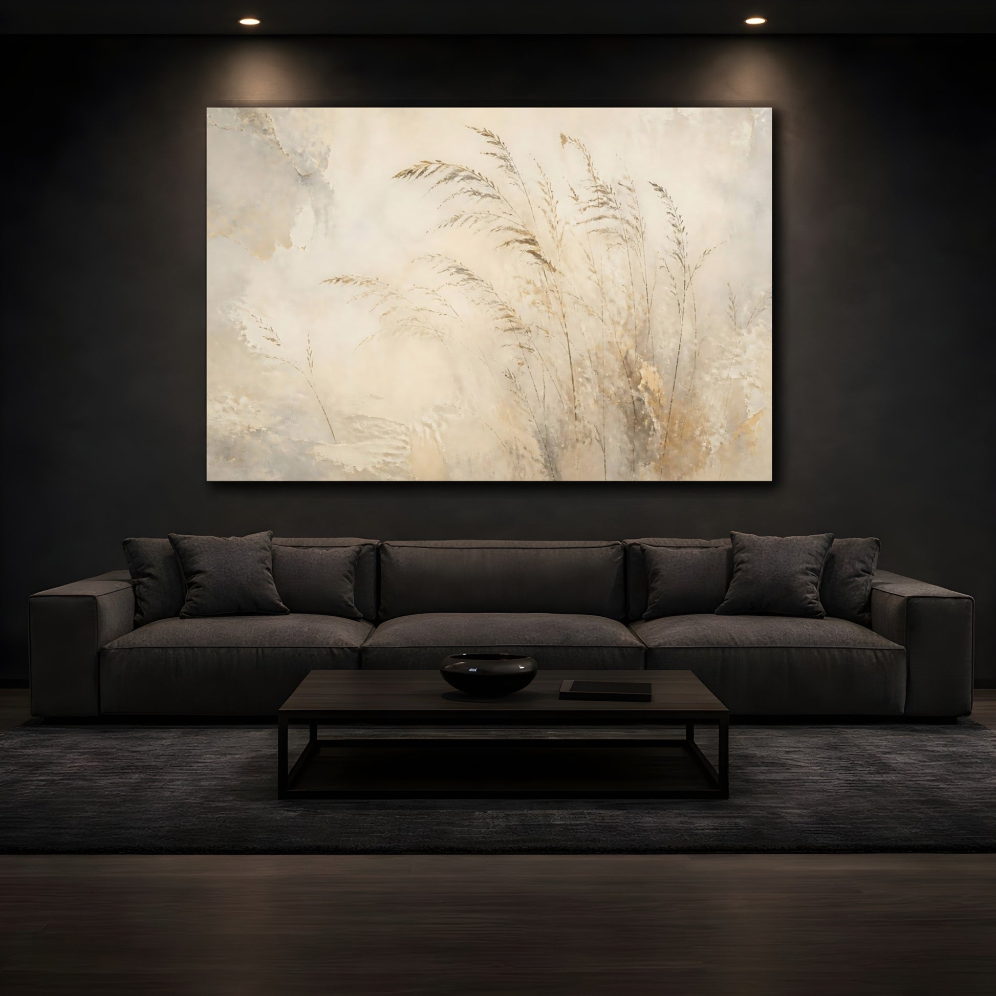 Mockup 3. Faded Wheat Stems shown as canvas print