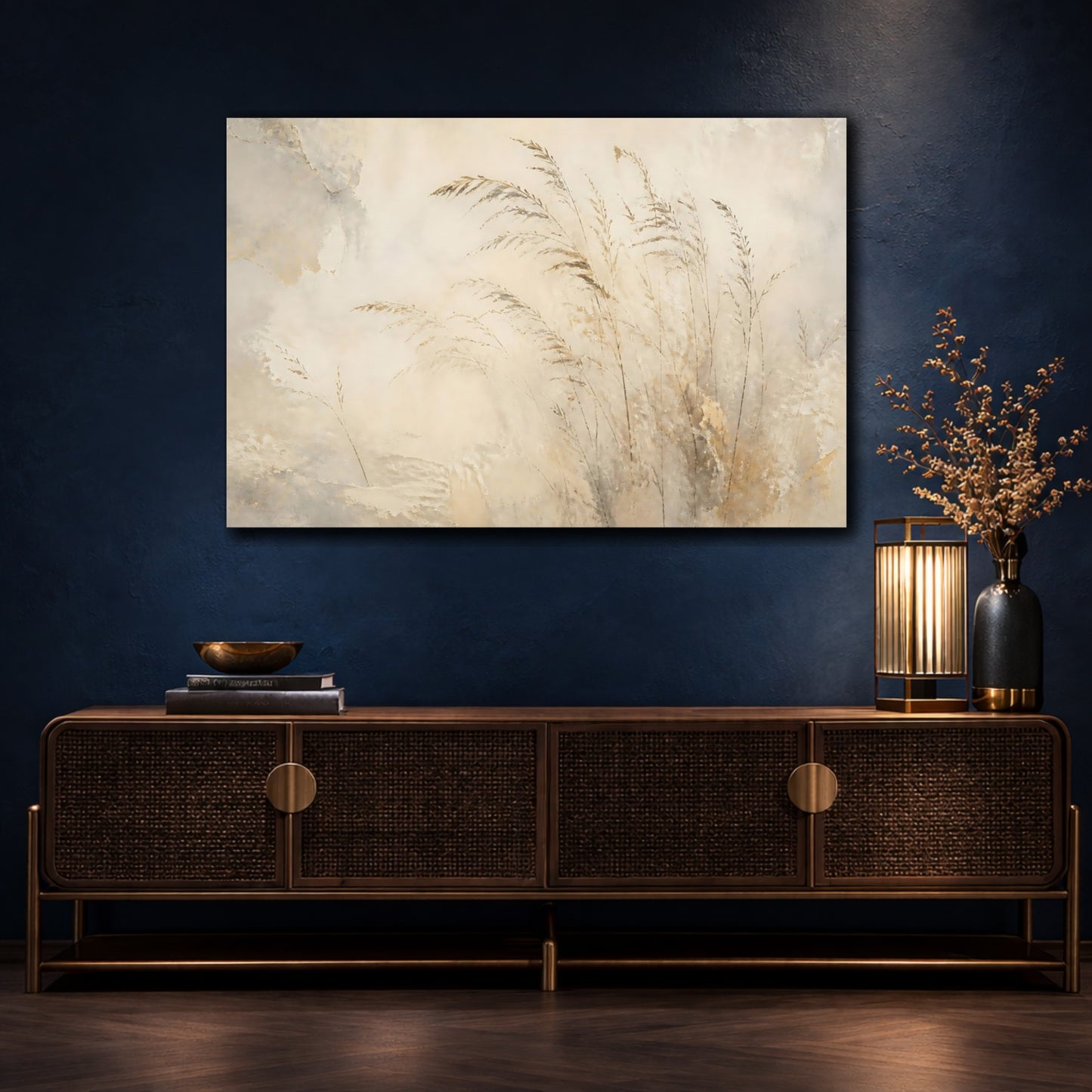 Mockup 4. Faded Wheat Stems shown as canvas print