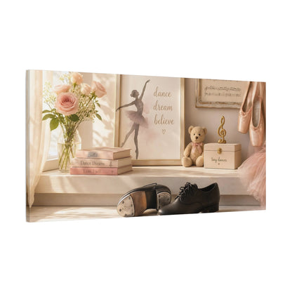 Main Mockup. Fairytale Ballerina Pink Ballerina shown as canvas print