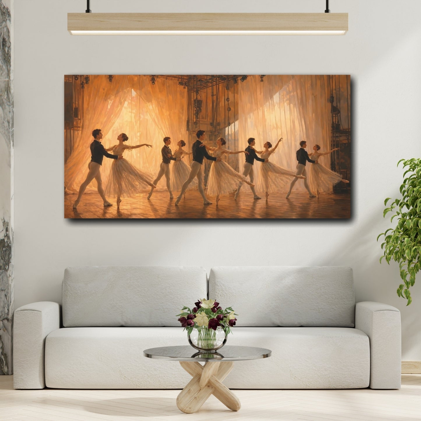 Mockup 2. Fairytale Ballet Dancers Ballet Dance Gold shown as canvas print