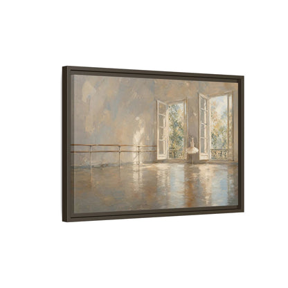 Side Mockup 2. Fairytale Ballet Tutu Light Neutrals shown as framed canvas print