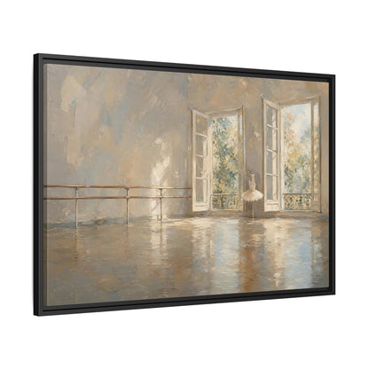 Side Mockup 13. Fairytale Ballet Tutu Light Neutrals shown as framed canvas print