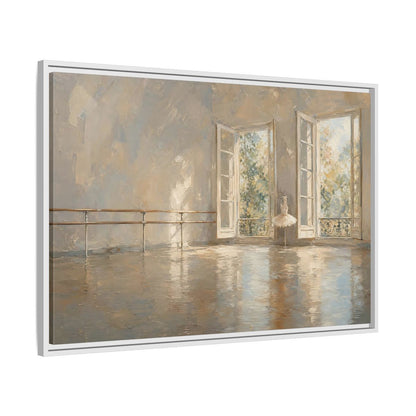 Side Mockup 9. Fairytale Ballet Tutu Light Neutrals shown as framed canvas print