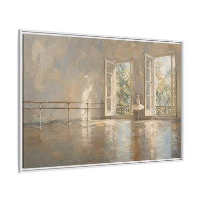 Side Mockup 7. Fairytale Ballet Tutu Light Neutrals shown as framed canvas print