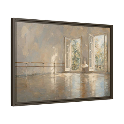 Side Mockup 11. Fairytale Ballet Tutu Light Neutrals shown as framed canvas print