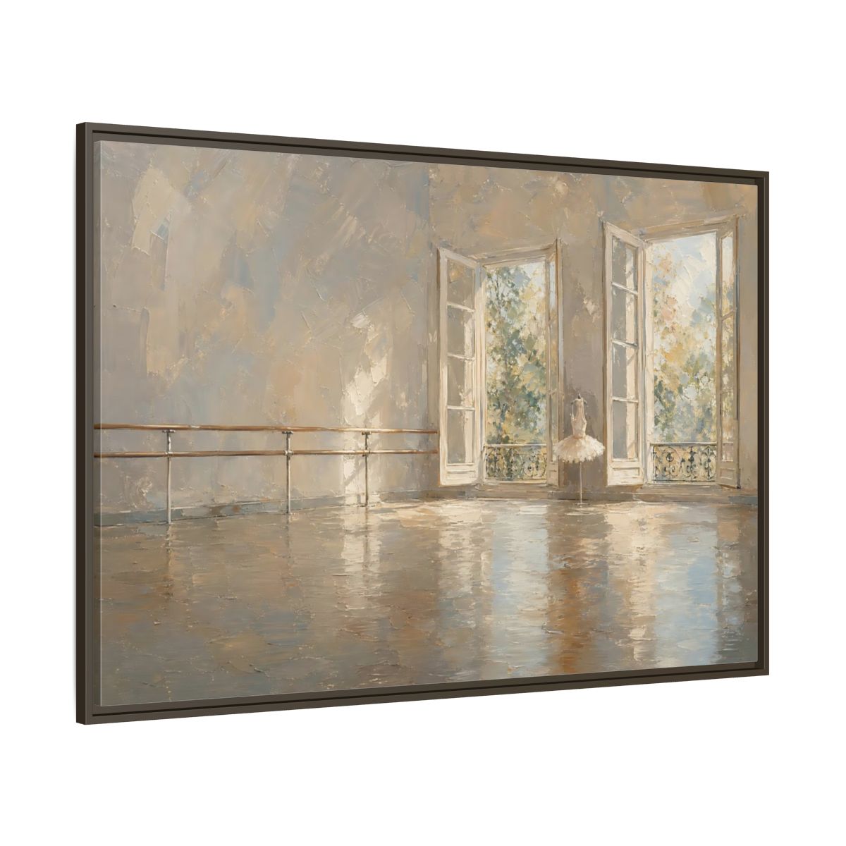 Side Mockup 8. Fairytale Ballet Tutu Light Neutrals shown as framed canvas print