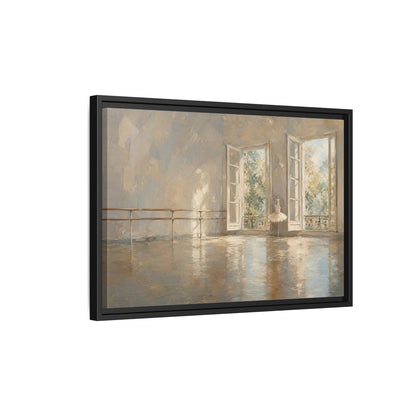 Side Mockup 3. Fairytale Ballet Tutu Light Neutrals shown as framed canvas print