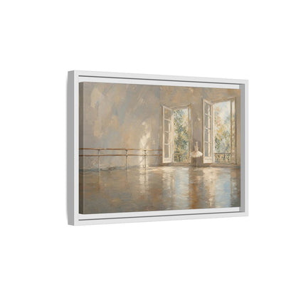 Side Mockup 4. Fairytale Ballet Tutu Light Neutrals shown as framed canvas print