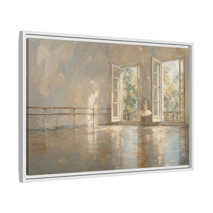 Side Mockup 10. Fairytale Ballet Tutu Light Neutrals shown as framed canvas print