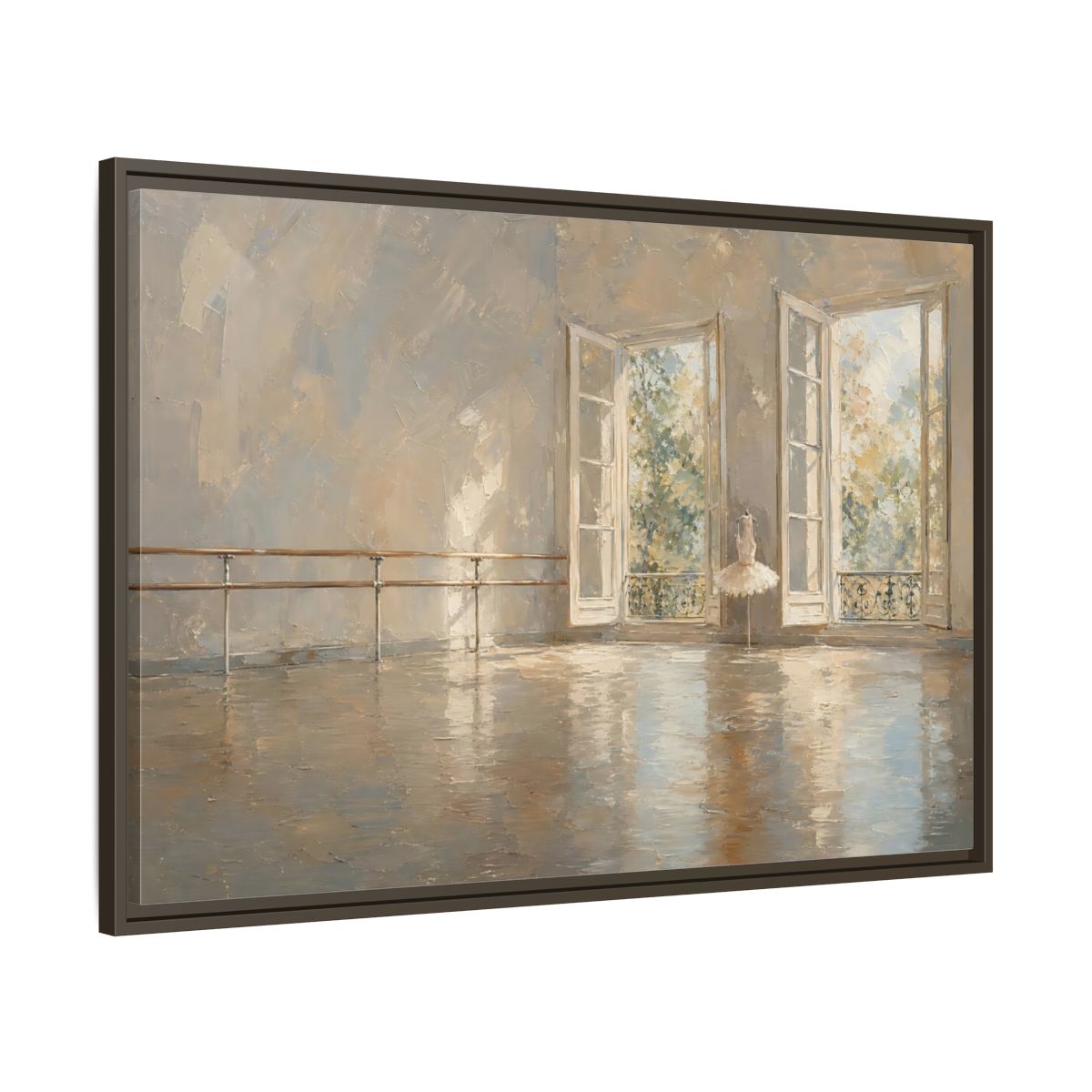 Main Mockup. Fairytale Ballet Tutu Light Neutrals shown as framed canvas print