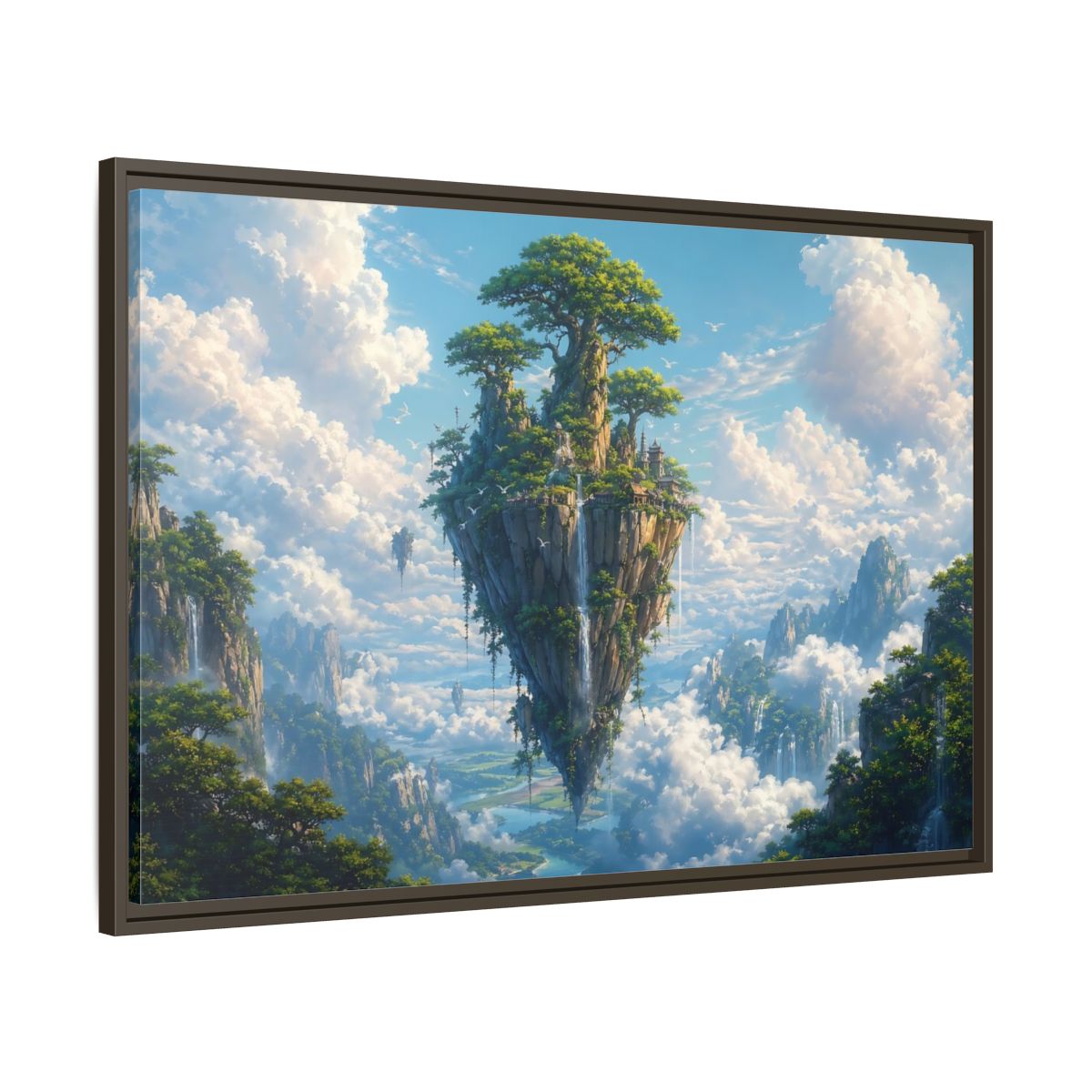 Main Mockup. Fairytale Floating Island Fantasy Island shown as stretched canvas wall art