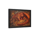 Side Mockup 6. Fairytale Red Dragon Red Dragon Gold shown as stretched canvas wall art